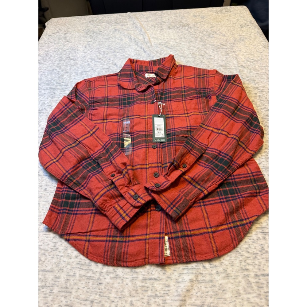 Alpine Design Womens Red Plaid Flannel Button Up Shirt XS NWT midweight hiking